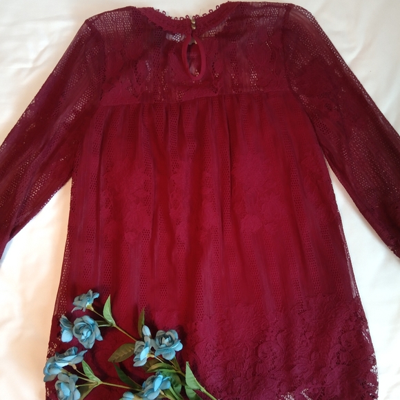 Lace Berry Babydoll Top Blouse - Picture 3 of 4